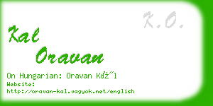 kal oravan business card